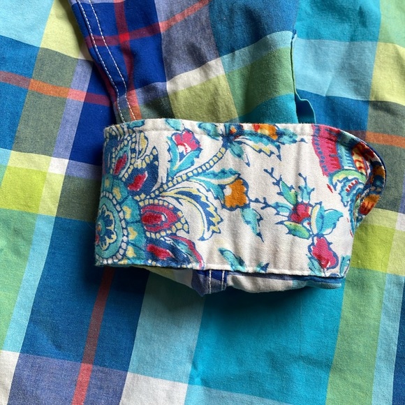 CHAPS pastel button down with paisley trim, size L - Picture 2 of 5